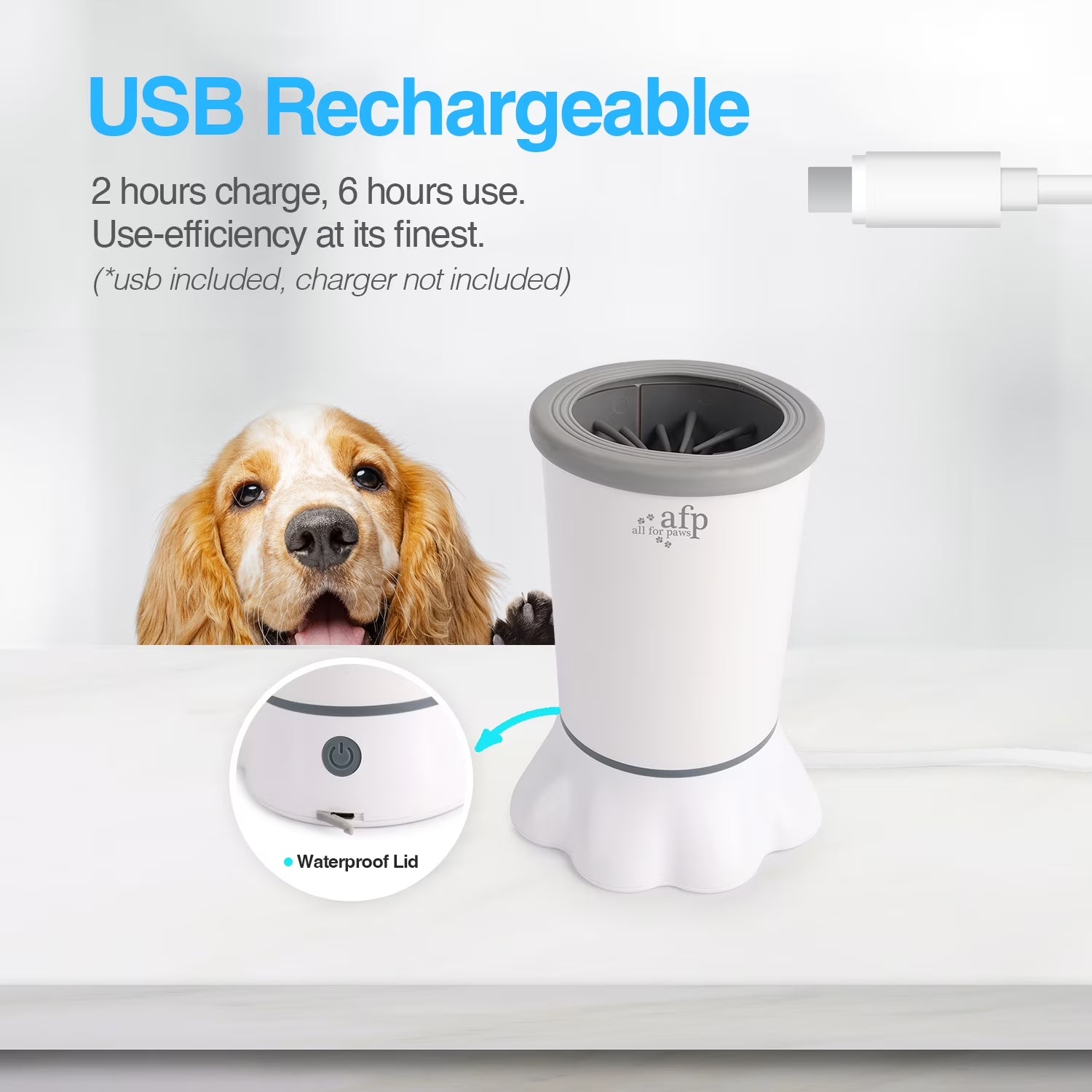 Automatic Dog Paw Washer Cup for Small to Medium-Sized Dogs, USB Rechargeable Dog Claw Cleaner