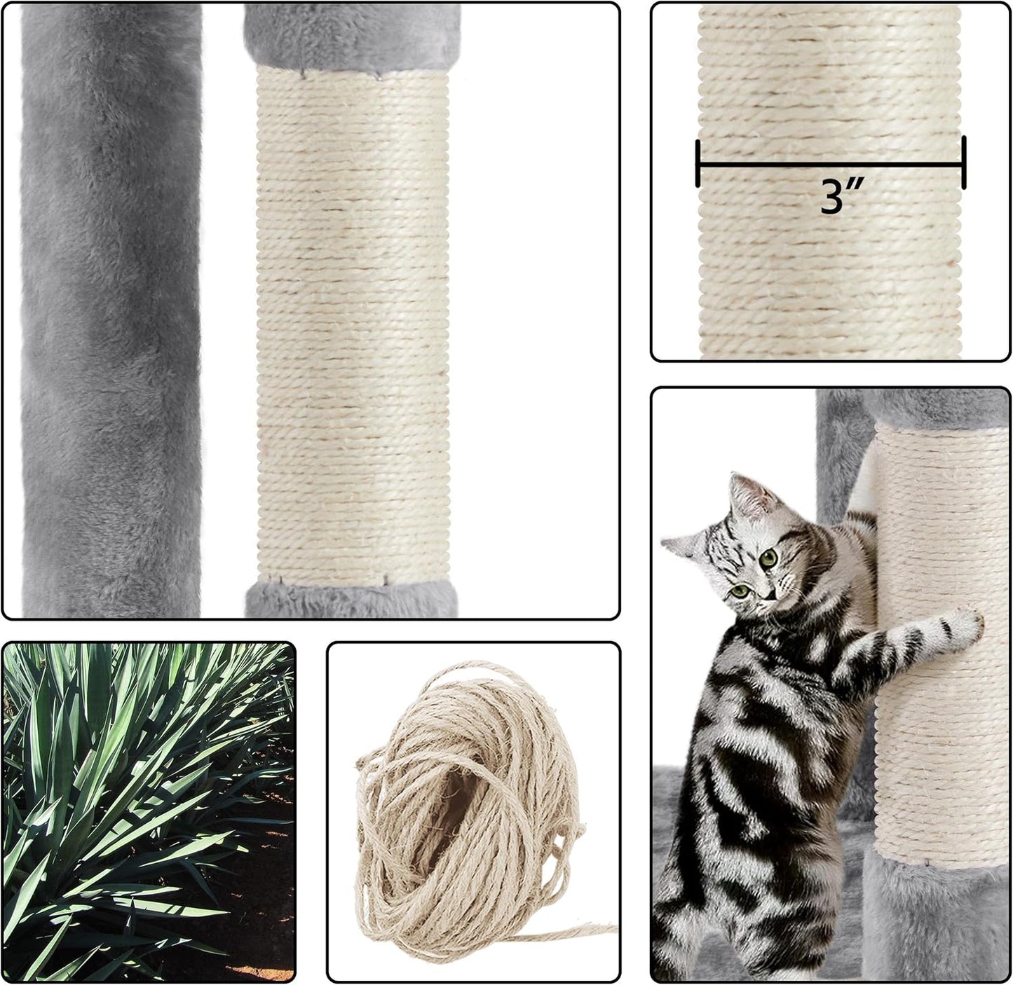 Yaheetech 70 Inches Stable Cat Tree with Padded Platform, Replaceable Dangling Balls, Hammock, Basket and Condo, Cat Tower Furniture for Kittens, Cats and Pets