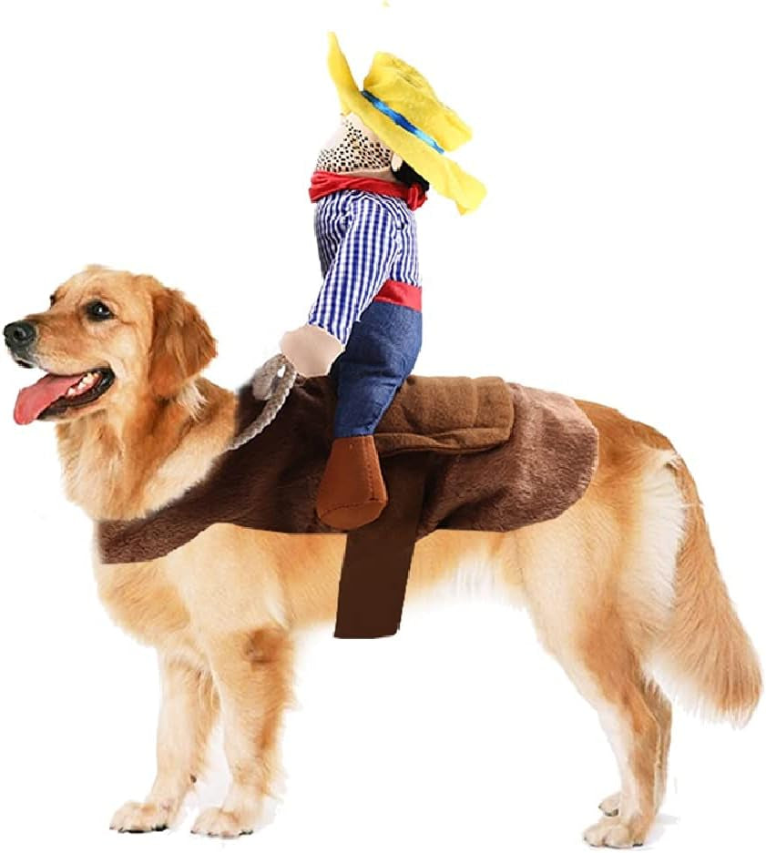 Halloween Cowboy Costume for Dogs & Cats - Funny Party Apparel for Pets (X-Large)